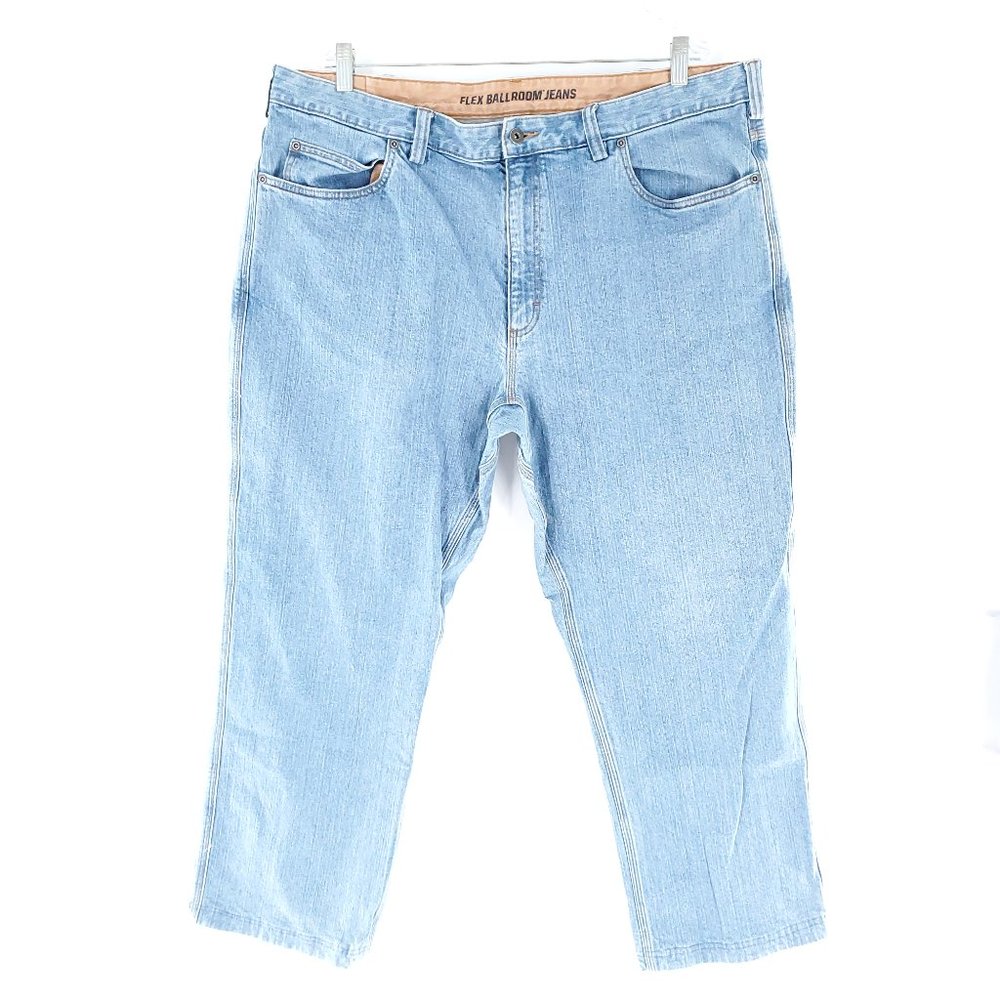 Duluth Trading Co Men Jean Flex Ballroom Cotton Straight Blue Size 42x30 (40x27)